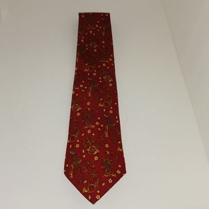 Salvatore Ferragamo Horns & Birds 100% Silk Tie, Vintage